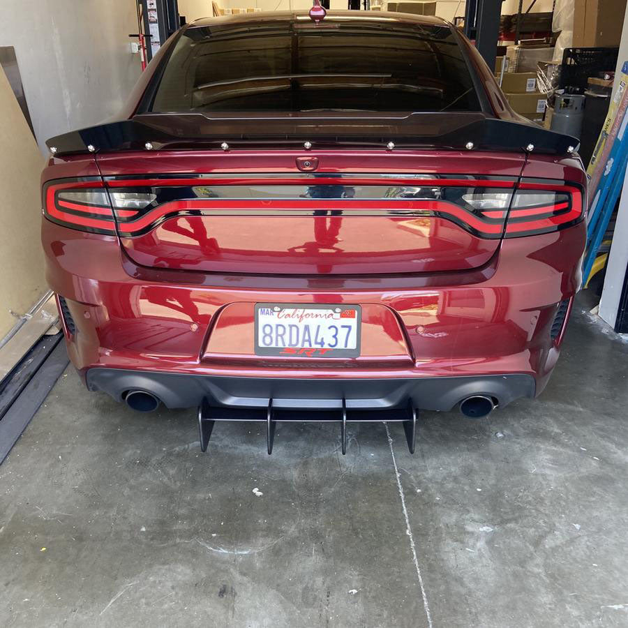 thumbnail image 2 of 2020-2023 Dodge Charger SRT Scat Pack Widebody Gloss Black Rear Bumper Diffuser W/ LED Lights 2 of 4
