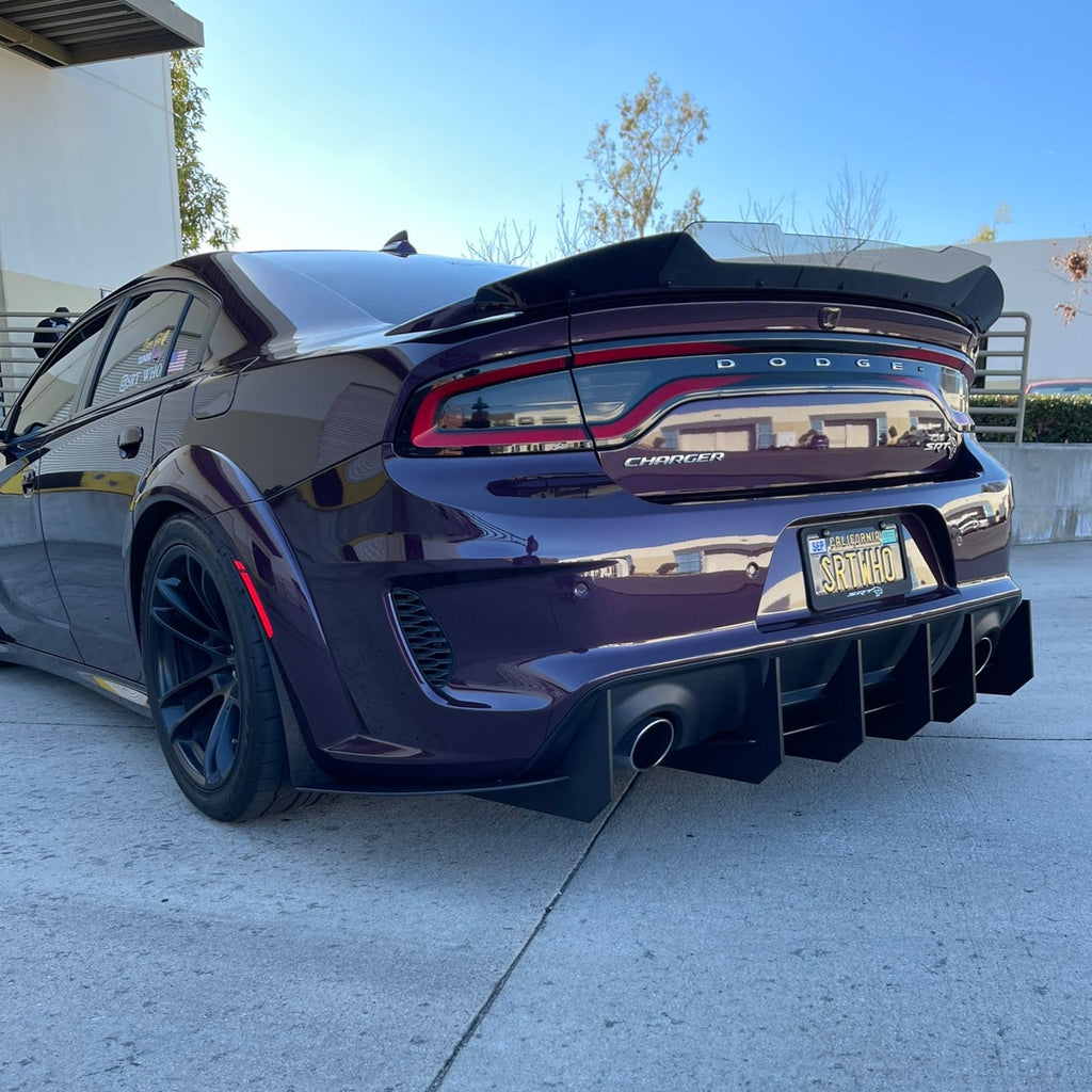 Matte Black Side Skirt Extensions For Dodge Charger SRT Scat Pack Widebody 2020-2023