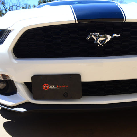 Front License Plate Holder / Tag Bracket For 2013-2014 Ford Mustang – Black Plastic, Direct Fit